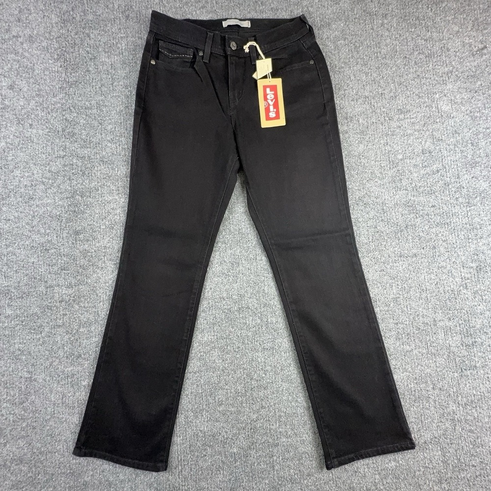 Levi's 505 Straight Jeans Womens 4 Short Black Dark Wash Mid Rise 155050026